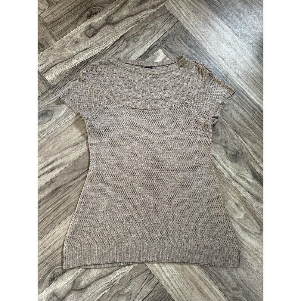 New York & Company Sweater Dress Womens Size S  Brown Knit Short Sleeve Party